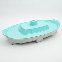 Детская песочница-бассейн "Корабль" с крышкой бирюзовая, ТМ Doloni (03355/4)