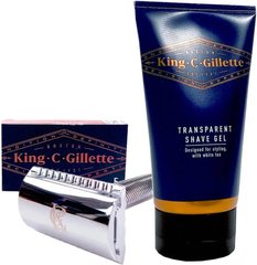 Подарочный набор Gillette King C: Безопасная бритва + Гель для бритья, 150 мл 02223