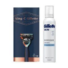 Станок для бритья Gillette King C (1 кассета) + Gillette Skin Ultra Sensitive Пена для бритья 240 г