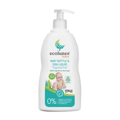 Гіпоалергенний органічний засіб для миття дитячого посуду, пляшок, сосок Ecolunes, без запаху, 500 мл