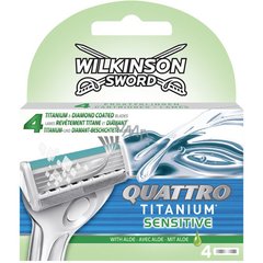 Змінні касети Wilkinson Sword (Schick) Quattro Titanium Sensitive 4 шт W0030