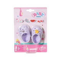 Взуття для ляльки BABY BORN - СВЯТКОВІ САНДАЛІ З ЗНАЧКАМИ (на 43 см,лаванд.)