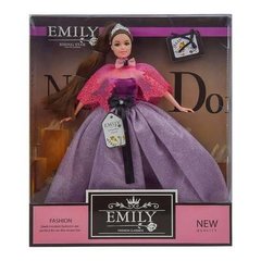 Кукла "Emily" Шатенка в фиолетовом платье и розовой пелерине, 29 см (QJ081D)