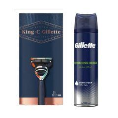 Станок для гоління Gillette King C + 1 картридж + Піна Gillette Refreshing Breeze 250 мл
