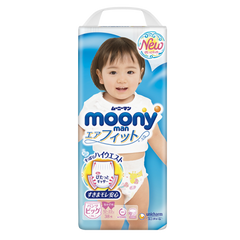 Moony подгузники – трусики Air Fit Big (12-22) кг, 38 шт. для девочки (mp020)