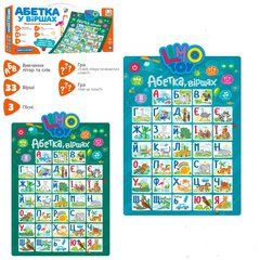 Навчальний плакат "Абетка у віршах" українська мова 2 кольори, Limo Toy (SK0021AB)