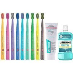 Зубна щітка Curaprox CS Smart 7600 + зубна паста ELMEX Sensitive Professional Repair + ополіскувач LISTERINE mentol Sabor Suave