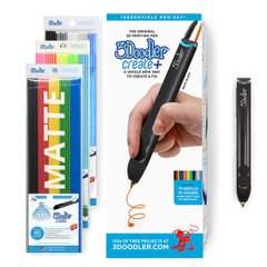 3D-ручка 3Doodler Create PLUS для проф. использования - ЧЕРНАЯ (75 cтержней, аксессуары) 8CPSBKEU3E