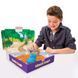 Пісок для дитячої творчості - KINETIC SAND DINO (Блакитний, Коричневий, форми, скам'янілості,340г) 71415Dn