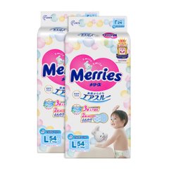 Підгузки Merries L (9-14 кг) 54 шт (mep4) 2 упаковки