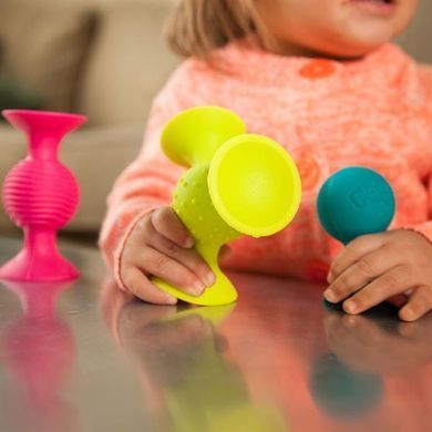 Набор сенсорных погремушек на присосках Fat Brain Toys pipSquigz 3 шт. (F089ML)