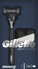 Подарочный Набор Gillette Mach3 Бритва Gillette Mach3 с черной ручкой + подставка 6026