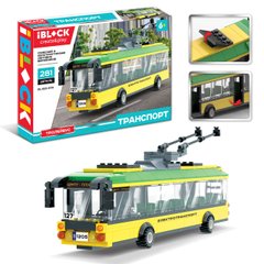 Конструктор IBLOCK "Транспорт. Троллейбус желтый", 281 деталь (PL-921-379)