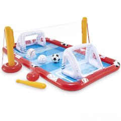 Детский надувной игровой центр "Action Sports" с воротами и мячом 325x267x102 см, Intex (57147)