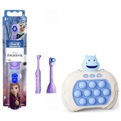 Электрическая детская зубная щетка на батарейках Oral-B Frozen Анна c несъёмной насадкой + электронный поп ит