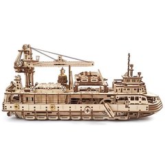 Деревянный механический 3D конструктор Ukrainian Gears Научно-исследовательское судно (70135)