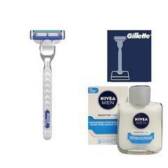 Станок для гоління Gillette Mach3 Turbo (1 картридж) + ьна підставка + Nivea Men Sensitive Cooling бальзам після гоління