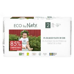 Органические подгузники Eco by Naty Размер 2 (от 3 до 6 кг) 33 шт (ФР-00000435)