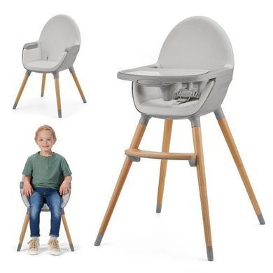 Стільчик для годування 2 в 1 Kinderkraft Fini 2 сірий (KHFINI02GRY0000)