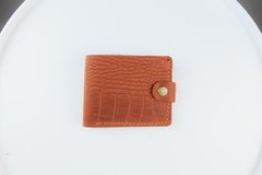 Класичний гаманець із натуральної шкіри Crazy Horse (світло-коричневий, крокодил)