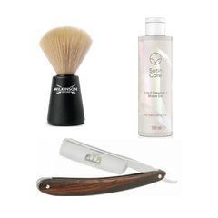 Небезпечна бритва Straight Razor + гель для гоління Gillette Venus Satin Care 2 в 1 + помазок для гоління Wilkinson Sword