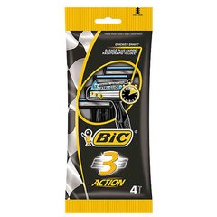 Одноразовые бритвенные станки BIC 3 Action мужские, 4 шт. 02342