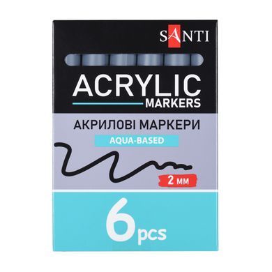 Маркер акриловый SANTI SAC-22 темно-серый 2 мм