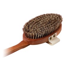 Щетка для сухого массажа премиум класса из микса конского волоса и листьев агавы Horse Hair and Agave (44 см)