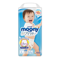 Moony подгузники – трусики Air Fit L (9-14) кг, 44 шт. для мальчика (mp013)
