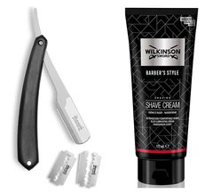 Крем для бритья Wilkinson Sword Barber's Style + Опасная бритва Wilkinson Sword Barber's Style