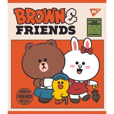 Зошит YES Line Friends А5 12 аркушів клітинка