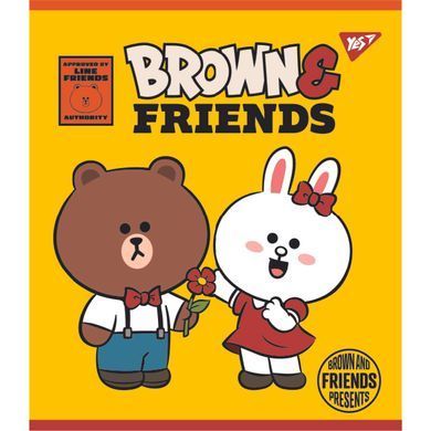 Зошит YES Line Friends А5 12 аркушів клітинка
