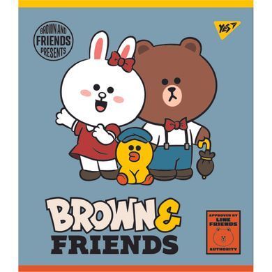 Зошит YES Line Friends А5 12 аркушів клітинка