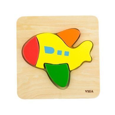 Деревянный мини-пазл Viga Toys Самолетик (50173)