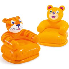 Детское надувное кресло "Веселые животные" 2 вида Intex, 65х64х74 см (68556)