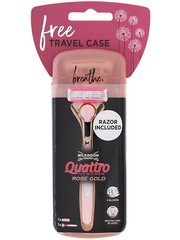 Женский станок для бритья Wilkinson Quattro For Woman Rosegold плюс дорожный футляр в Подарок 01617