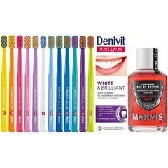 Зубна щітка Curaprox CS 5460 Ultra Soft + зубна паста Denivit White&Brilliant + ополіскувач MARVIS Cinnamon Mint Eau De Bouche