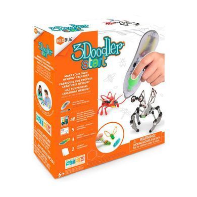 3D-ручка 3Doodler Start для детского творчества - HEXBUG (48 стержней, шаблоны, аксессуары) 8SPSRBUG3E