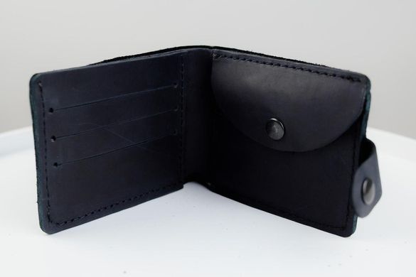 Класичний гаманець із натуральної шкіри Crazy Horse (чорний)