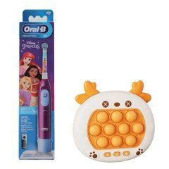 Детская зубная щетка Braun Oral-B Stages Power DB5 Princess Принцессы (съёмная насадка) + электронный поп ит