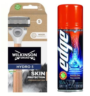 Станок для гоління Hydro 5 Skin Protection Premium Edition + Гель для гоління Wilkinson Sword EDGE