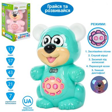 Інтерактивна іграшка "Газмовне звірятко. Ведмедик" 23 см українська мова 2 види, Limo Toy (FT0043AB)