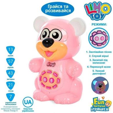 Інтерактивна іграшка "Газмовне звірятко. Ведмедик" 23 см українська мова 2 види, Limo Toy (FT0043AB)