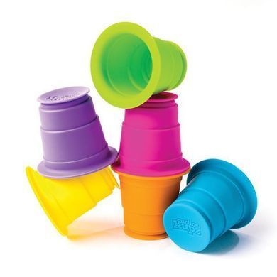 Іграшка тактильна М'які чашки Fat Brain Toys Suction Kupz 6 шт. (F183ML)