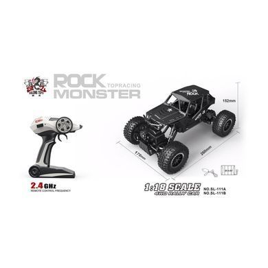 Автомобіль OFF-ROAD CRAWLER на р/к &ndash; TIGER (матовий чорний, аккум. 4,8 V, метал. корпус, 1:18) SL-111RHMBl