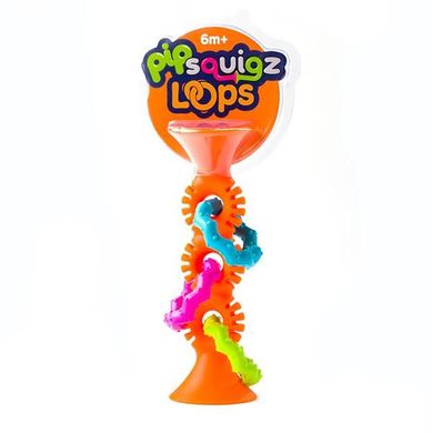 Прорезыватель-погремушка на присосках Fat Brain Toys pipSquigz Loops оранжевый (FA165-1)
