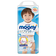 Moony подгузники – трусики Air Fit Big (12-22) кг, 38 шт. для мальчика (mp019)