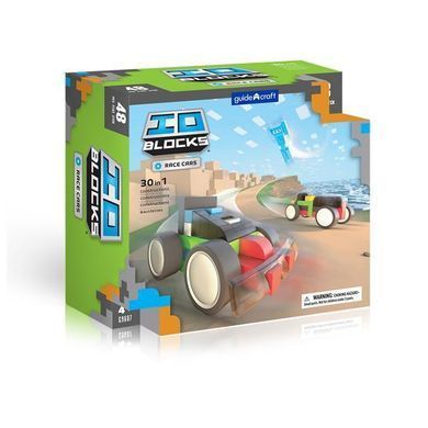 Конструктор Guidecraft IO Blocks Гоночные машины с дополненной 3d реальностью, 48 деталей (G9607)