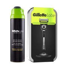 Комплект Gillette: Бритва Labs with Exfoliating Bar + 2 касети + кейс + гель для гоління 198 мл