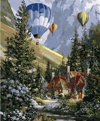 Картина по номерам "Воздушные шары в лесу" 40*50 см, ТМ Strateg (VA-0469)